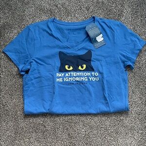 *NEW* Life Is Good Blue Cat Graphic Tee